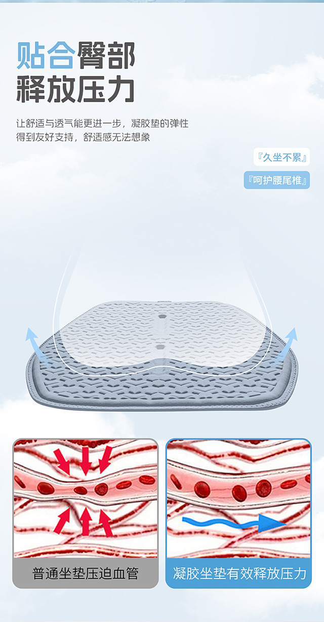 New Summer Cooling Pad, Ice Silk Gel Seat Cushion, Car Seat Cushion, Universal for All Seasons, Honeycomb Office Cooling Pad