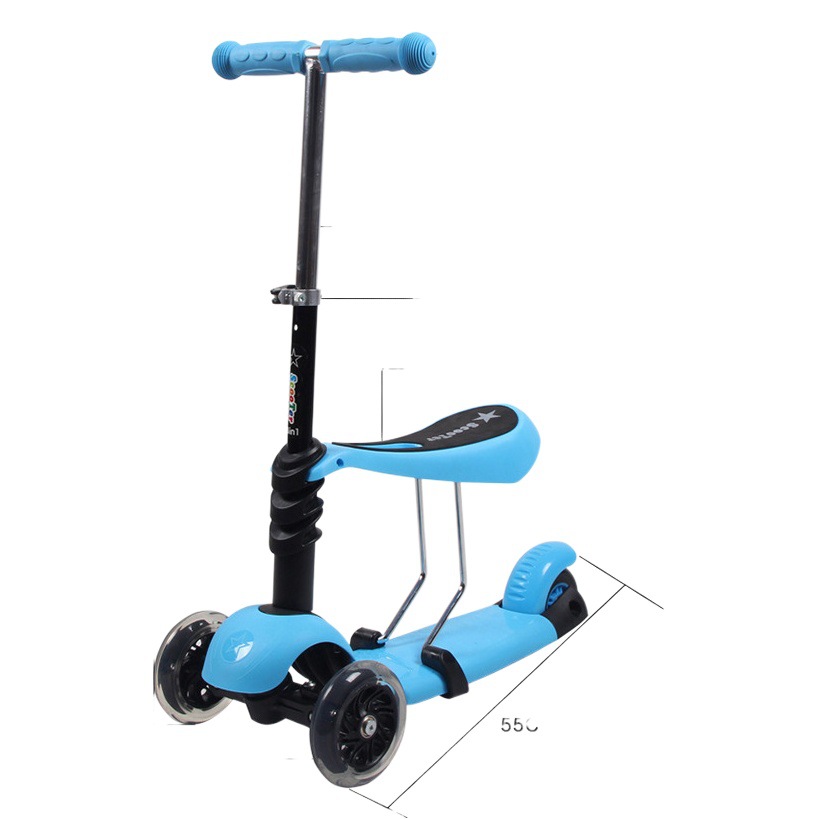 Nuevo tres en un escarabajo scooter de los niños scooter de moda ajustable de tres ruedas