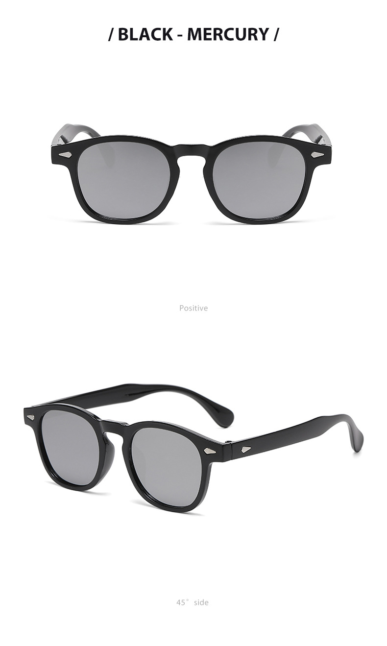 New European And American Retro Round Frame Rice Nail Sunglasses For Men Popular Sunglasses Trendy UV Resistant Sunglasses_voghion.com