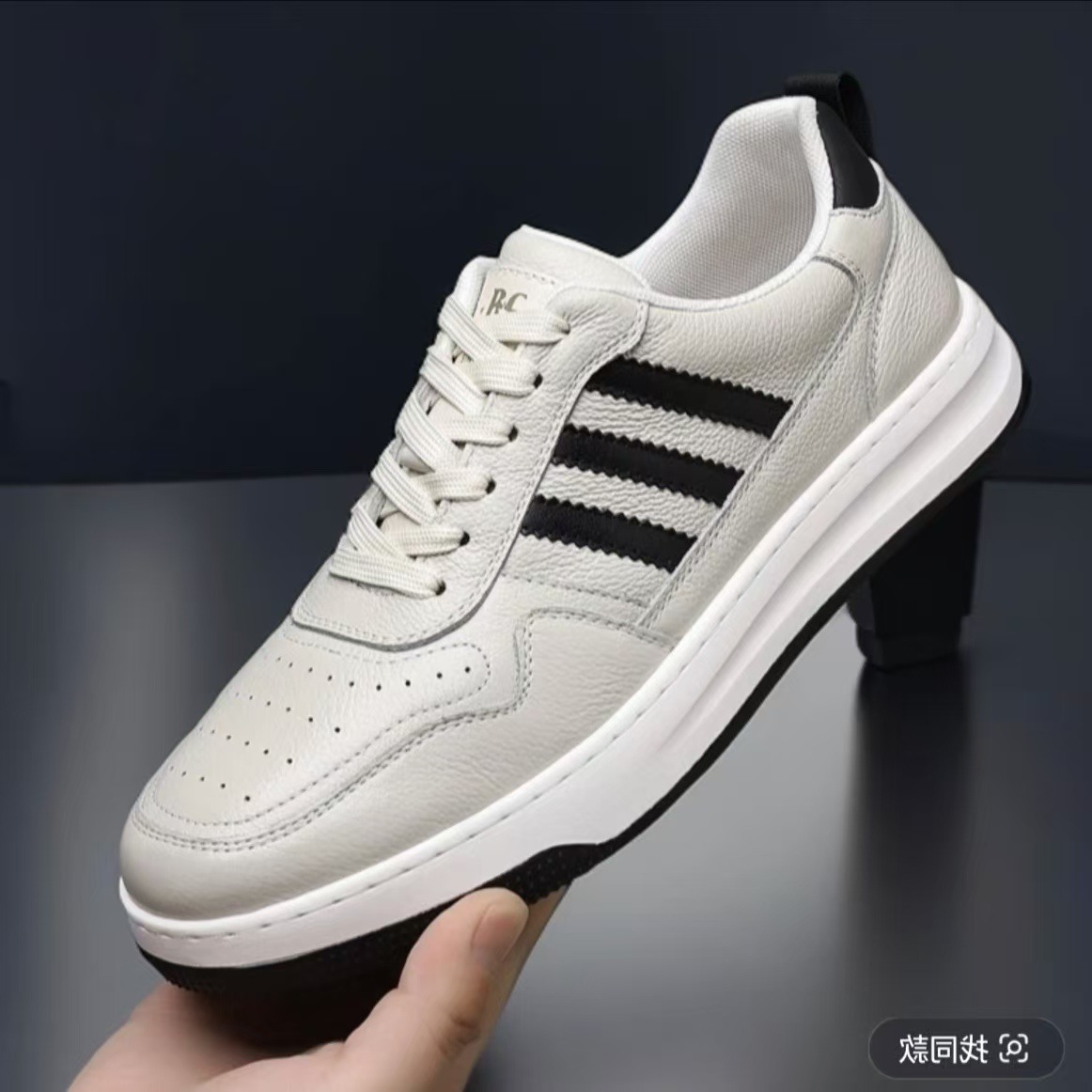 [Cuero de vaca de cabeza] zapatos de cuero para hombres, piel de ternera suave, zapatos deportivos casuales para hombres, zapatos blancos transpirables y resistentes al desgaste