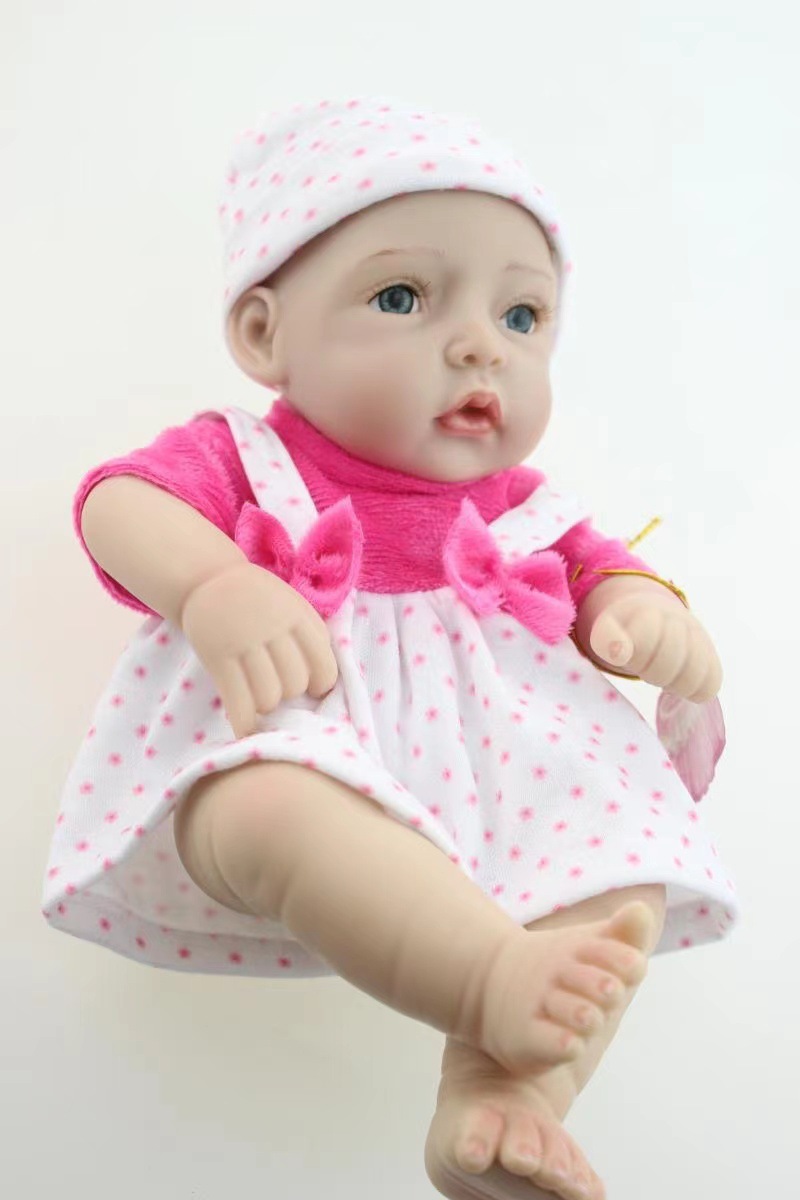 28 cm de muñeca de simulación de goma de comercio exterior original de bolsillo muñeca pequeña compañero de baño de bebé