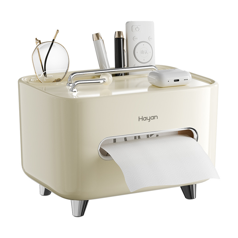 Caja de toallas domésticas sala de estar de lujo de alta calidad de escritorio de cabecera de cama control remoto multifuncional decoración de mesa de té almacenar caja de extracción