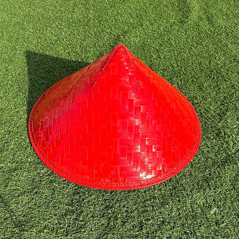 Bamboo antiguo sombrero negro caballero gazebo espectáculo de escenario accesorios para hombres y mujeres guerreros marciales sombrero gazebo rojo show