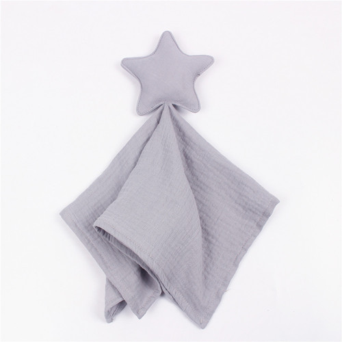 Cross-border stars and moon baby muslin cotton small blanket baby sleep companion toy spit cloth