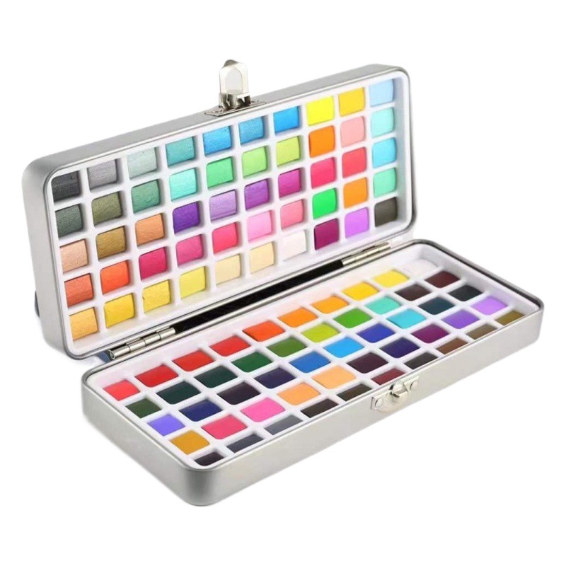 Fabricante de juegos de pigmentos al por mayor 50 72 90 168 colores de uñas perlado portátil pintura de acuarela sólida al por mayor