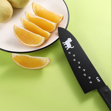 KAI日本贝印 Nyammy小黑猫厨房用具三德刀水果蔬菜鱼肉通用刀菜刀