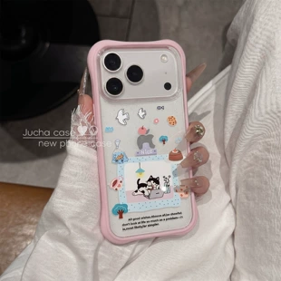 Противоударный чехол для iPhone 17 Pro Max женский с рисунком кота