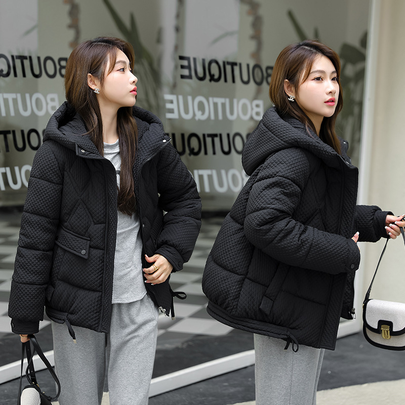 厚い綿入りジャケット女性のための 2025 オフシーズン新韓国ファッションショート綿入りジャケット女性のためのルーズカジュアル暖かいジャケットトレンディな|undefined