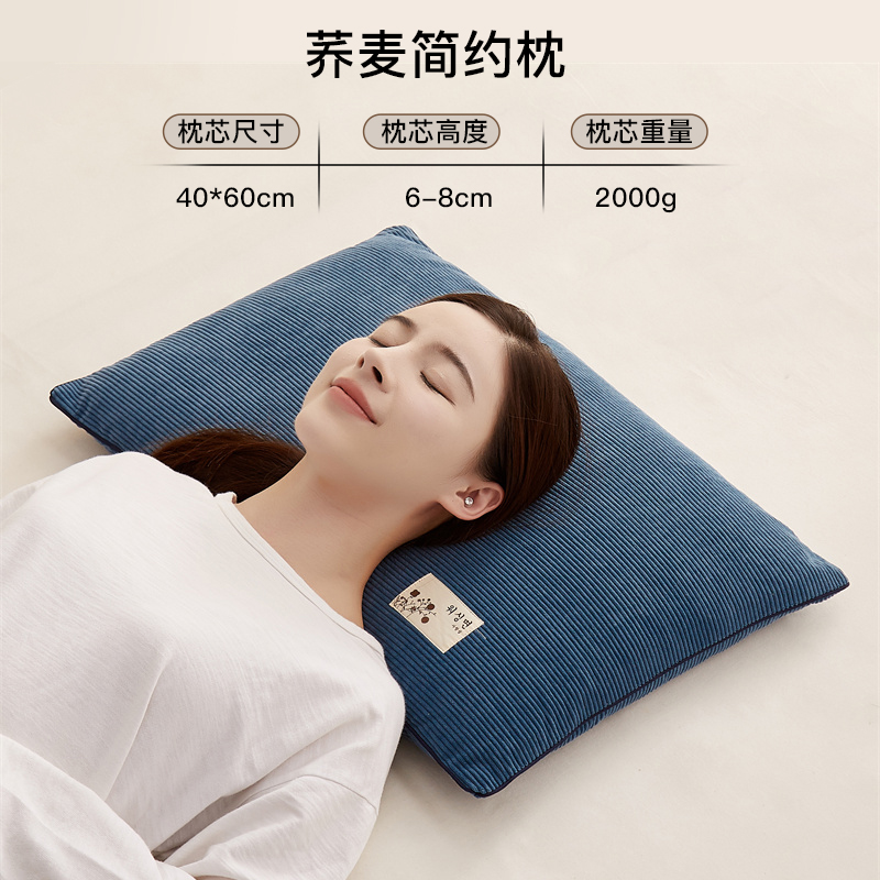 ZX Buckwheat Simple Pillow-Sapphire Blue LEKE40*60