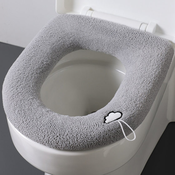 LiGo Toilet Cushion Household Winter Thickened Plush Toilet Cushion Four Seasons Universal Plush Lined Toilet Cushion
