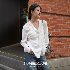 素舶 高科技微孔纱凉感面料速干抗起球V领衬衫上衣SUPERSCAPE