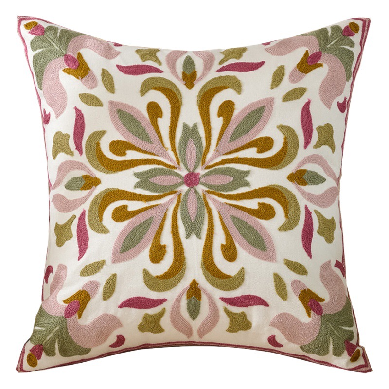 Toalla bordado lana bordado algodón sofá almohada cojín cubierta americana pastoral retro geométrico nórdico simple almohada