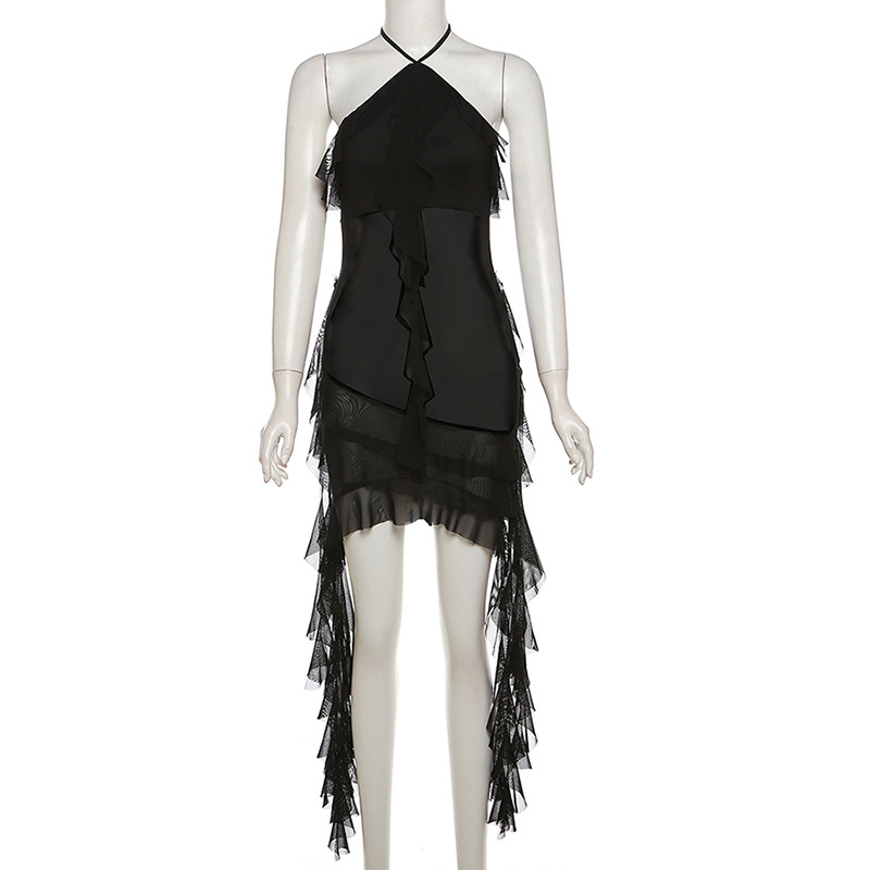 High Waist Halter Backless Dress in Dresses