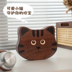 Yuansen 木製工芸品装飾品木製ジュエリーボックス黒檀猫漫画真珠のネックレス手の装飾ボックス卸売