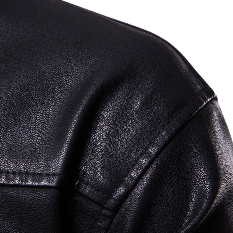 Cross-border engrosado suelto sombrero desmontable chaqueta de cuero hombre chaqueta suelta casual gran chaqueta de locomotora chaqueta superior ropa de hombre