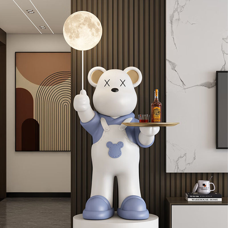 Violence Bear Big Ornaments Living Room Floor Lamp TV Cabinet Sofa Home Decorations Housewarming Gifts