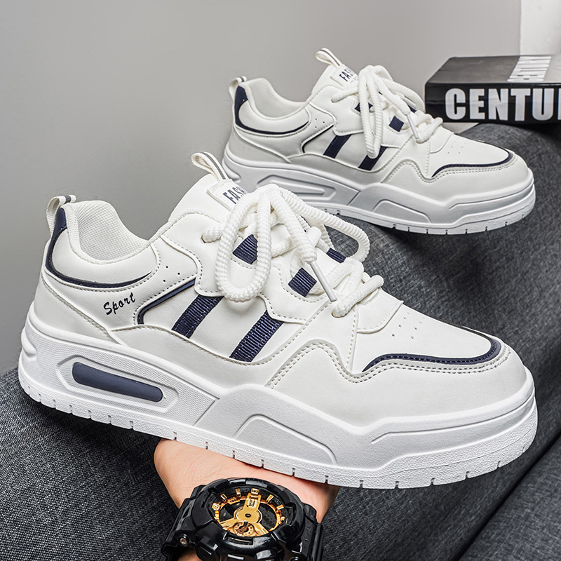 Zapatos de hombre primavera nuevos zapatos de skate casuales transpirables, zapatos casuales de altura baja, zapatos deportivos de suela gruesa para hombres.