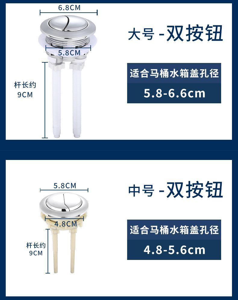 Circular toilet, double-button toilet tank, flush toilet button, flush toilet button, factory direct delivery one piece undefined