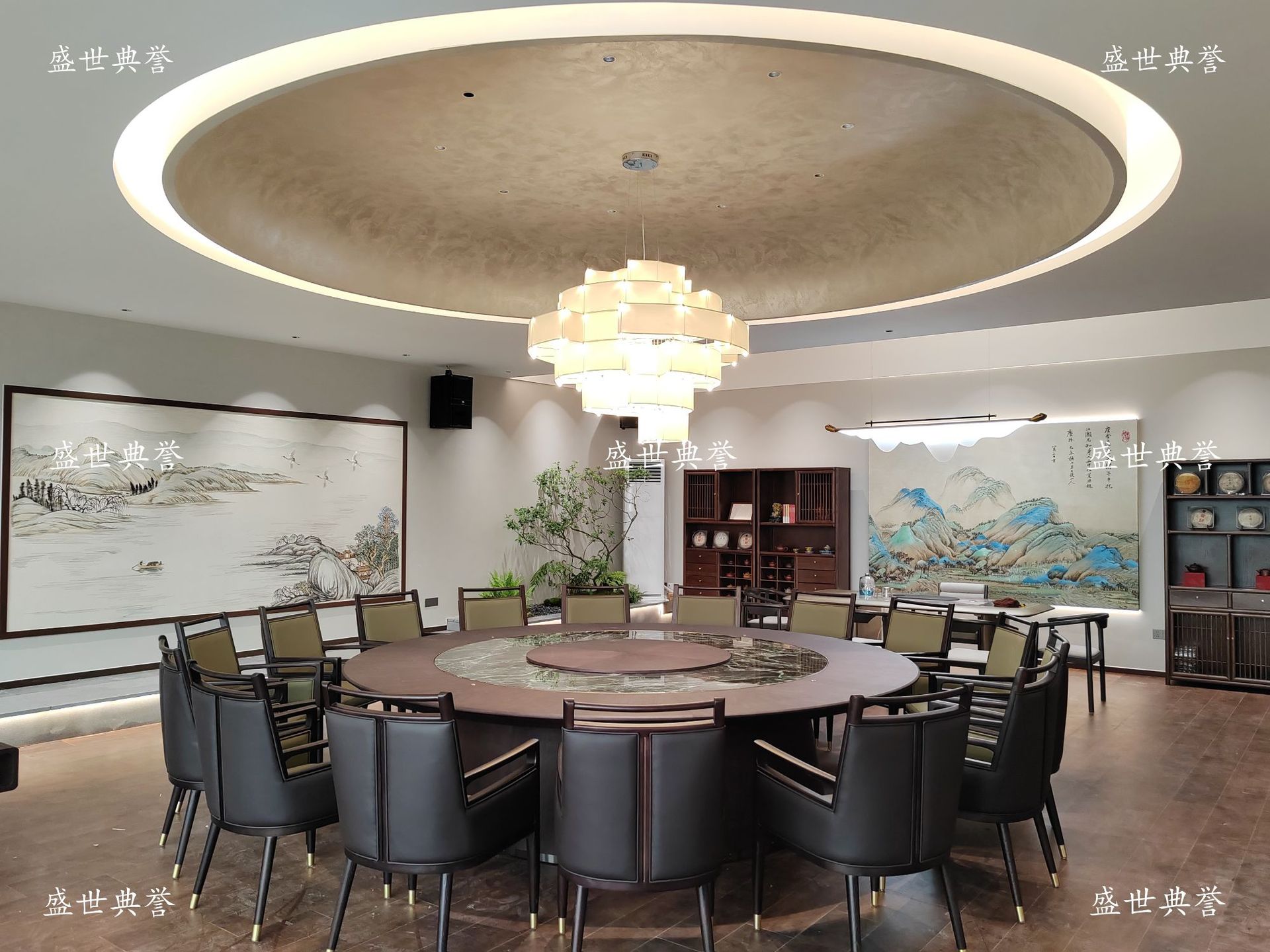 Zhenjiang international hotel mesa de comedor eléctrica de madera sólida y silla recepción interna de la empresa silla de comedor de madera sólida restaurante nueva silla China pic 16