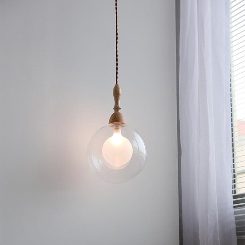 韩式日式玻璃吊灯创意手工制作餐厅玄关走廊民宿卧室床头简约吊灯