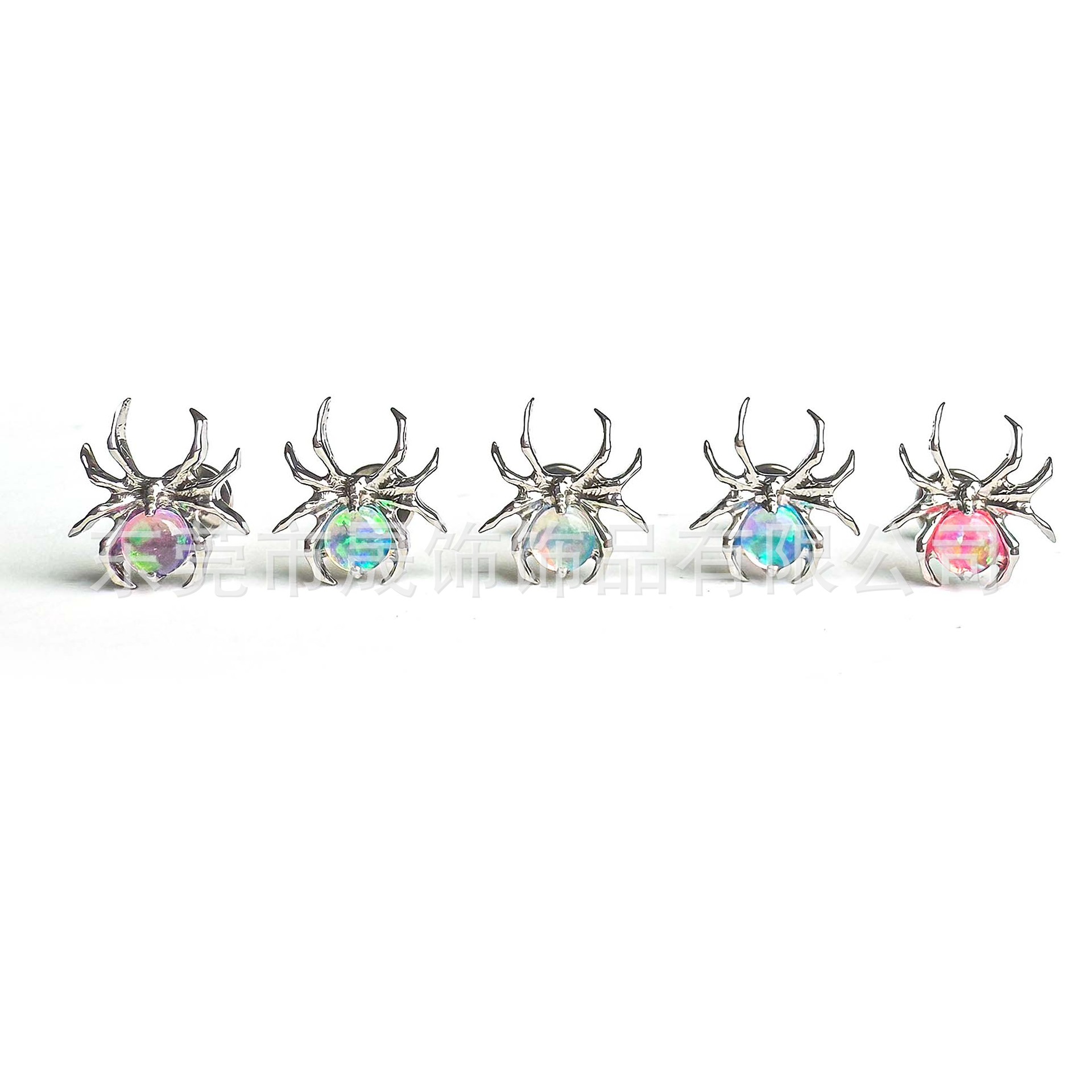 F136 Titanium Alloy 果冻欧珀蜘蛛 Ear Stud Helix Cartilage Stud G23 Implant Grade Titanium Labret Stud Piercing Jewelry