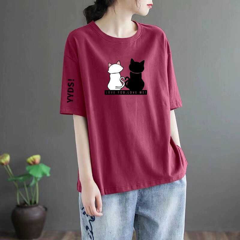 Cross-Border Foreign Trade Surplus Stock, Big Brand, Label-Cut, Middle-Aged and Elderly Short-Sleeve T-Shirt, Loose Fit, Slimming, Versatile Tee Shirt