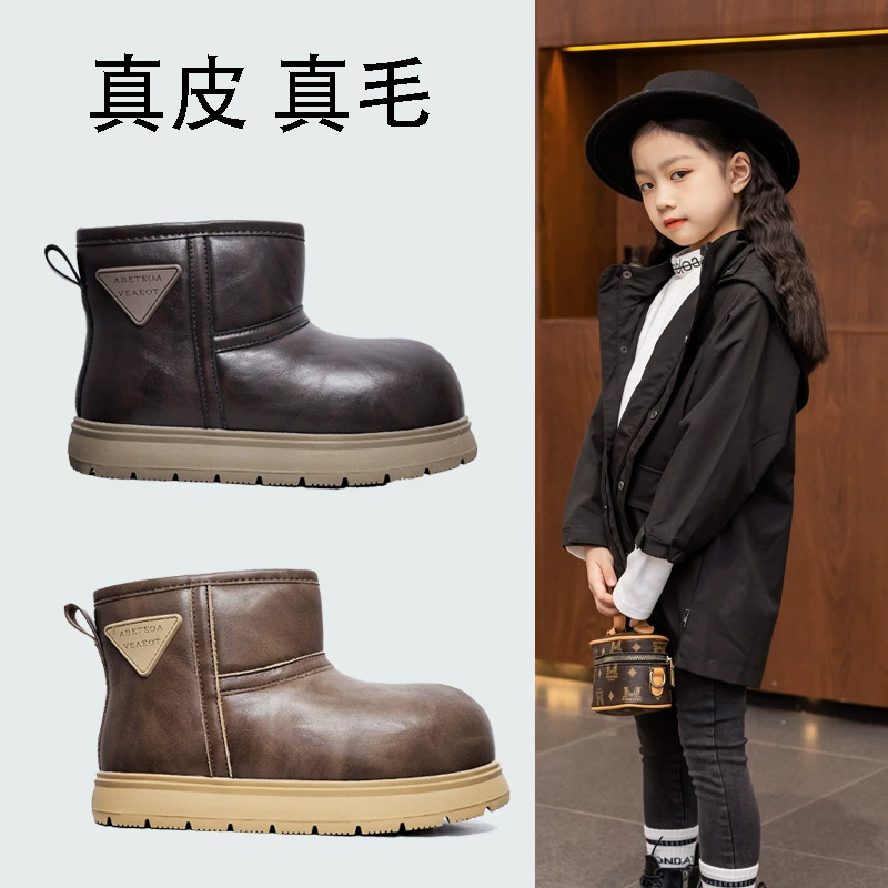 Детские зимние сапоги с натуральным мехом 2025: утепленные флисом, теплые, на средней высоте голенища, для девочек и мальчиков