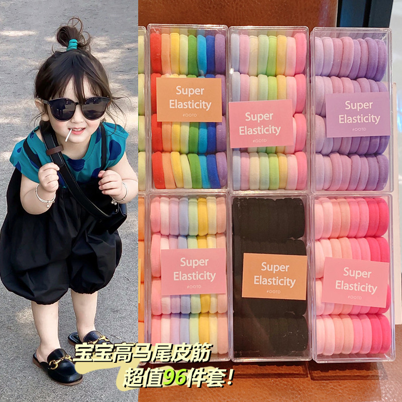 Anillo de cabello para niños no lesionar cabello de cabello de cola de caballo alta cuerda de cabello de cabello niñas tiras elásticas duraderas de alta elasticidad niñas cubierta de cuero