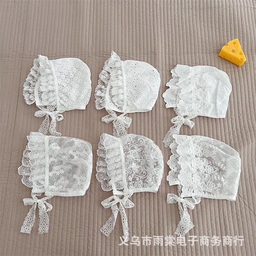 Baby Hat Sweet Lace Edge Baby Bonnet Summer Thin Model Cute Baby Headband Sun Hat Royal Hat