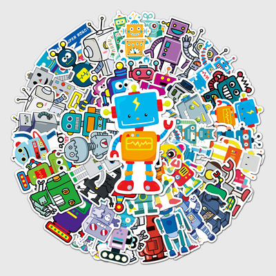 51 robot Graffiti Sticker personality Cartoon lovely children Sticker DIY Hand account Skate trunk Sticker