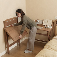 批发实木折叠书桌学生家用电脑桌卧室小户型床边学习小桌子简易办