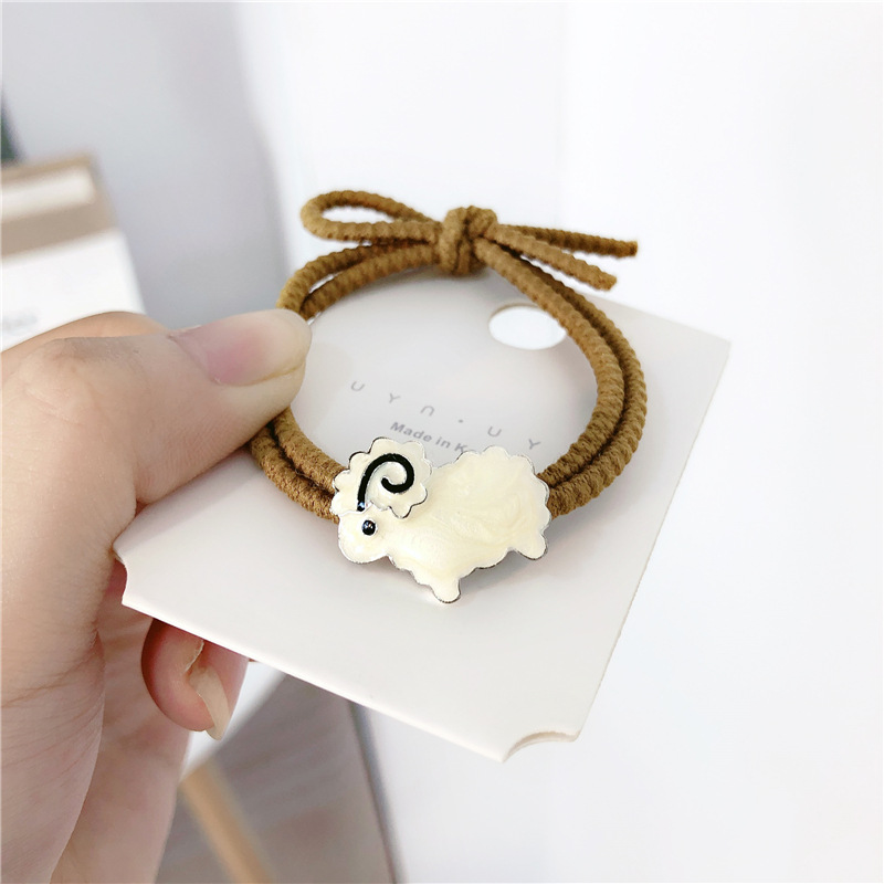 Cordero coreano cabello de cordero atado banda de goma anillo de cabello simple anillo de cuero temperamento cabello de cola de caballo adornamiento para el cabello