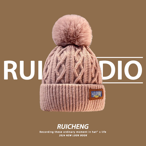 Knitted Beanie For Children Winter Hat With Thickened Fleece Lining_voghion.com