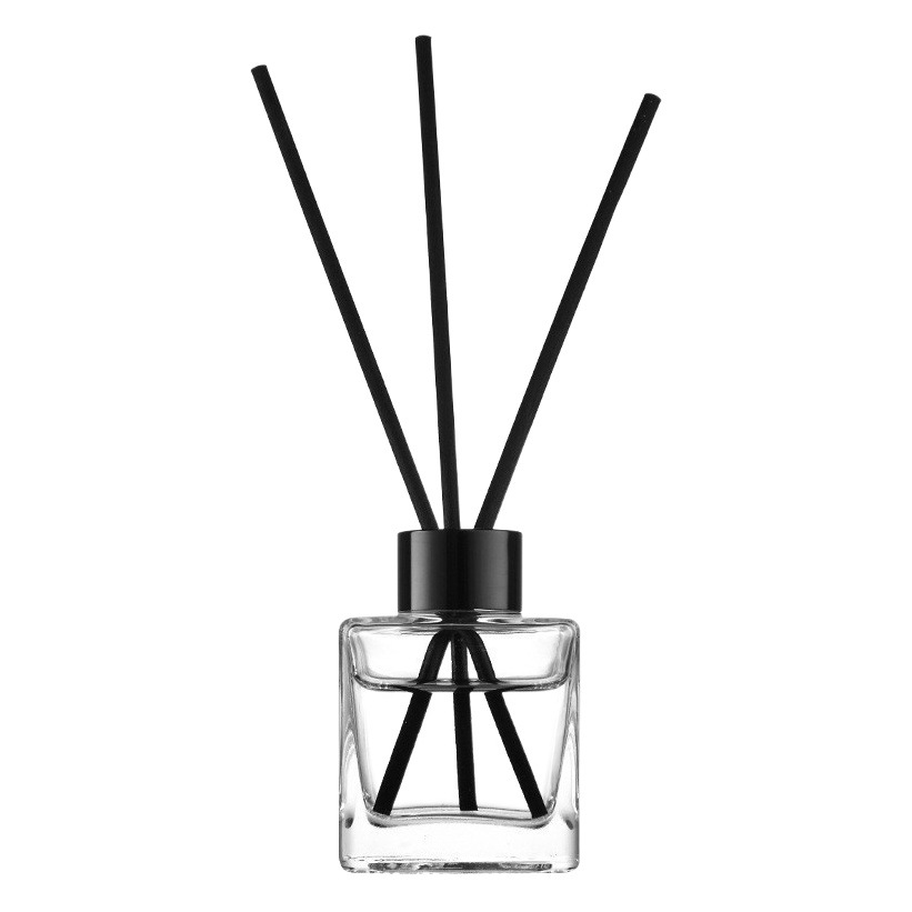 Botella de aromaterapia puntual botella de vidrio de perfume cuadrado de 50ml botella de expansión transparente botella de aromaterapia sin fuego cuadrada botella de aceite fino