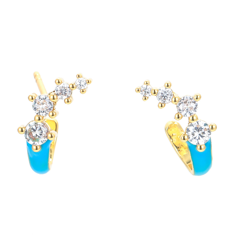 Long Earrings Female Color Drip Enamel Ear Bone Clip Temperament Korean Earrings display picture 1