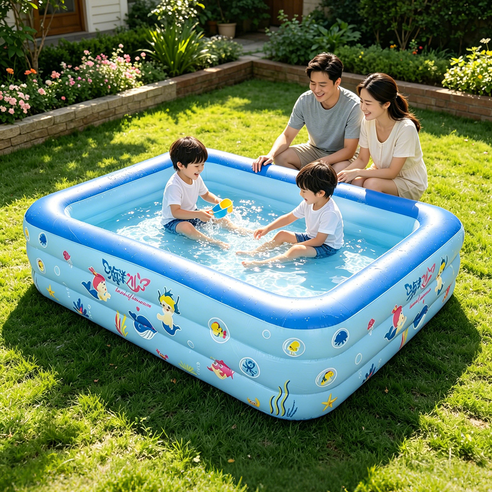Travel square inflatable big swimming pool