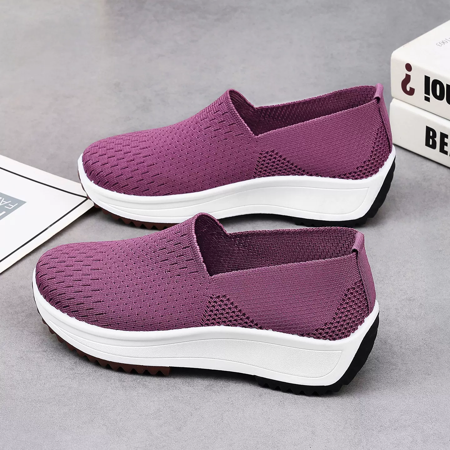 女鞋2026新款透气女单鞋时尚一脚蹬妈妈鞋轻便百搭软底健步鞋女鞋