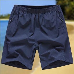 Summer Sports Shorts Men's Loose Large Size Five-Point Pants Elastic Ultra-Thin Quick-Drying Beach Pants Running Fitness Pants