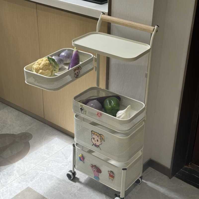 厨房小推车置物架多层家用夹缝落地移动多功能果蔬零食收纳储物架|undefined