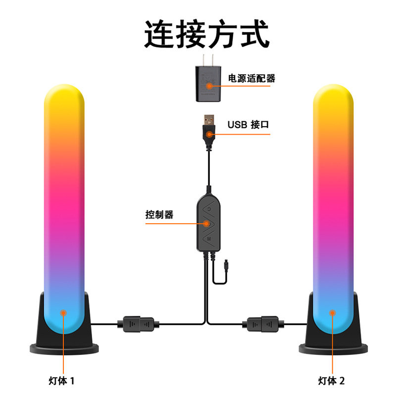 LED inteligente graffiti WiFi ordenador escritorio faro RGB magia color música pickup lámpara Bluetooth piso