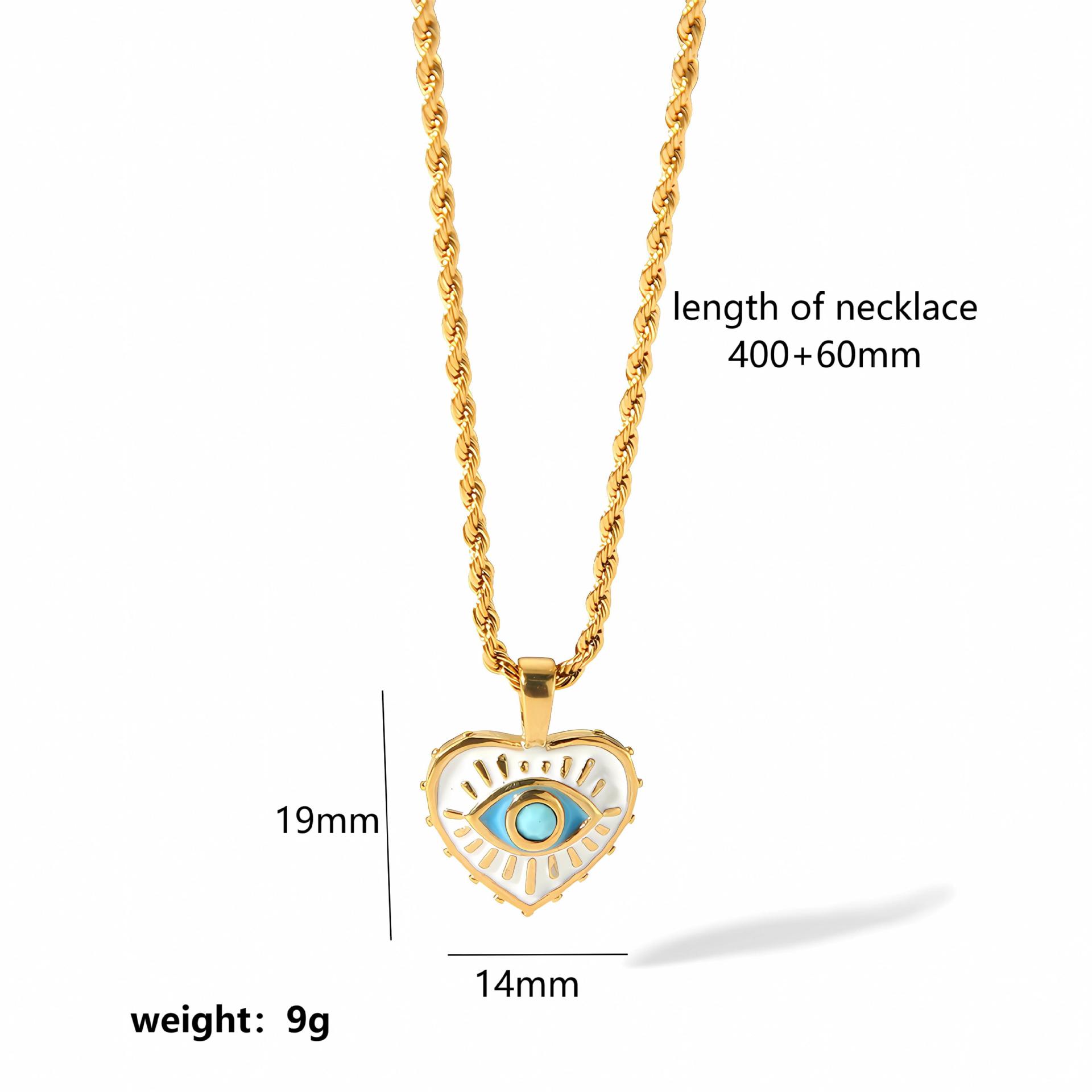 Lina Girl INS-style Devil's Eye Gold Stainless For Women, Heart-shaped With Colorful Diamonds, Unique Design Titanium Steel_voghion.com