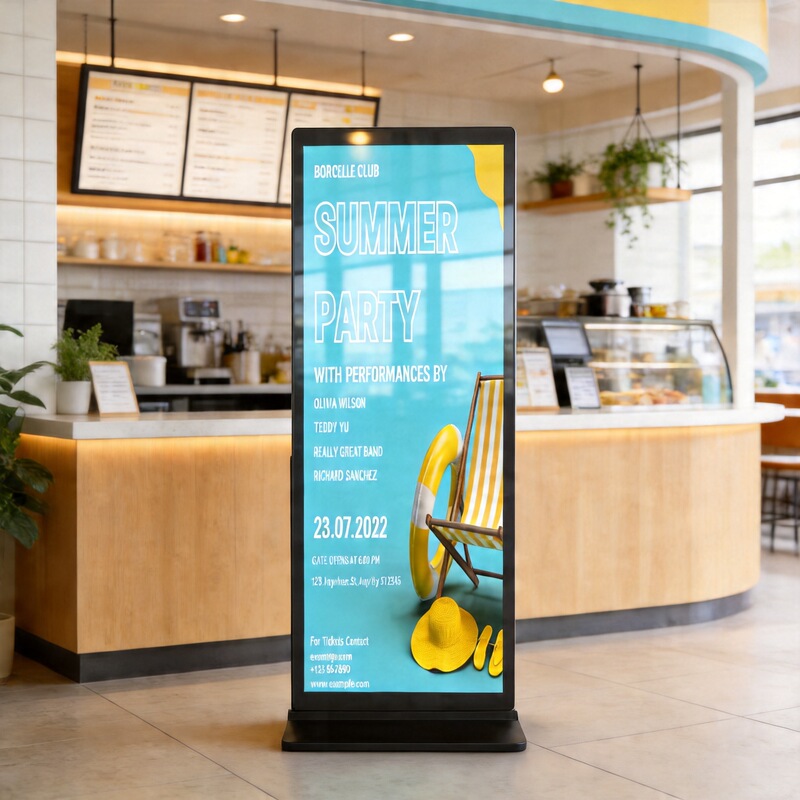 65inch Full Screen Lcd Advertising Display 4Klcd Digital Signage Menu Board Restaurant Kiosk