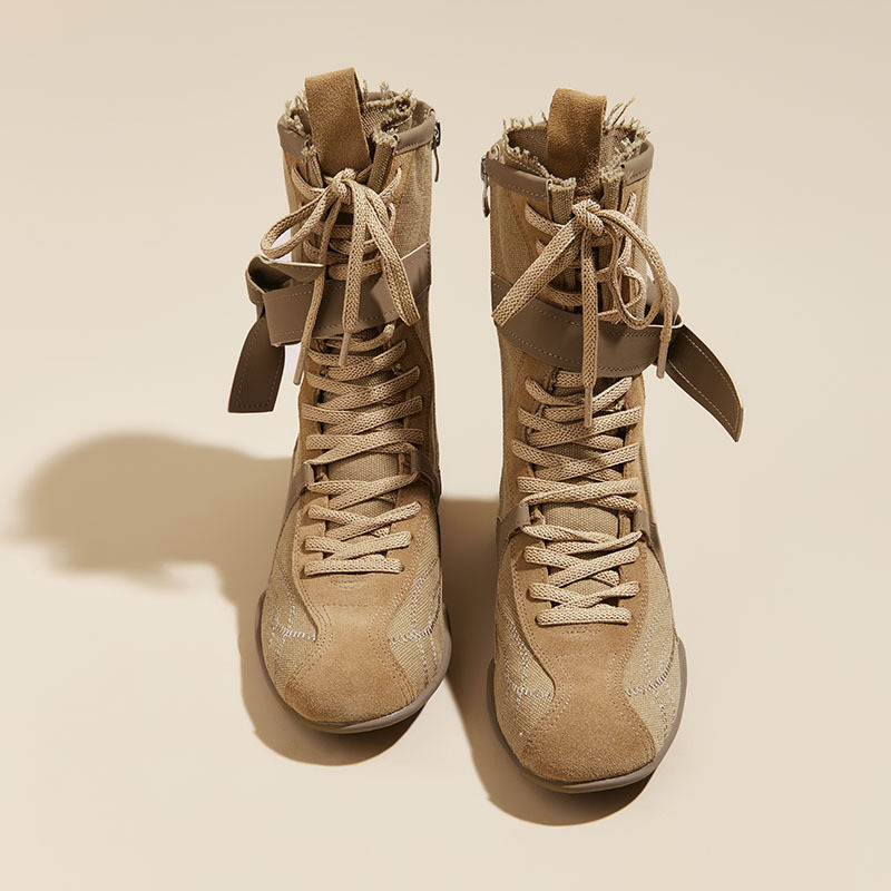 Casual Retro Boxing Versatile Height-Increasing Martin Boots for Women 2026 New Versatile British Style Round-Toe Lace-Up Sports Shoes