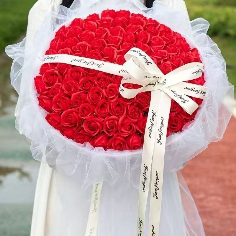 黒梅ソース、バラの花束、彼女へのバレンタインデーギフト、彼氏への誕生日プレゼント、ソーププリザーブドフラワー完成品|undefined