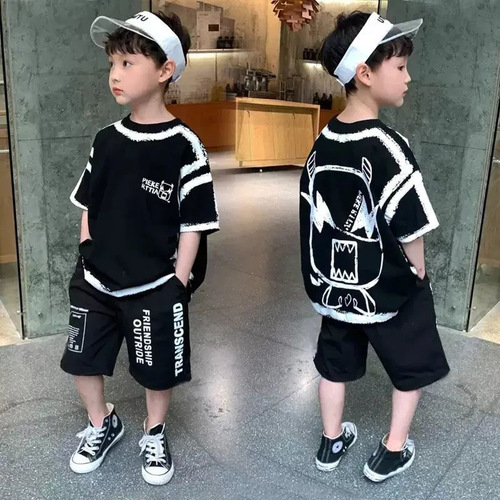 Boy's T-shirt Short Sleeve Summer Pure Cotton 2024 New Children's Clothing Summer Outfit Viral Streetwear Half Sleeve Top for Big Boys