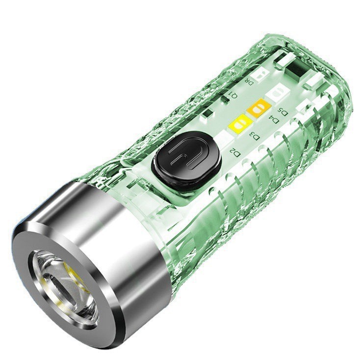 卸売りミニ懐中電灯新型USBキーホルダーライト屋外家庭用夜光携帯ミニ強光懐中電灯|undefined