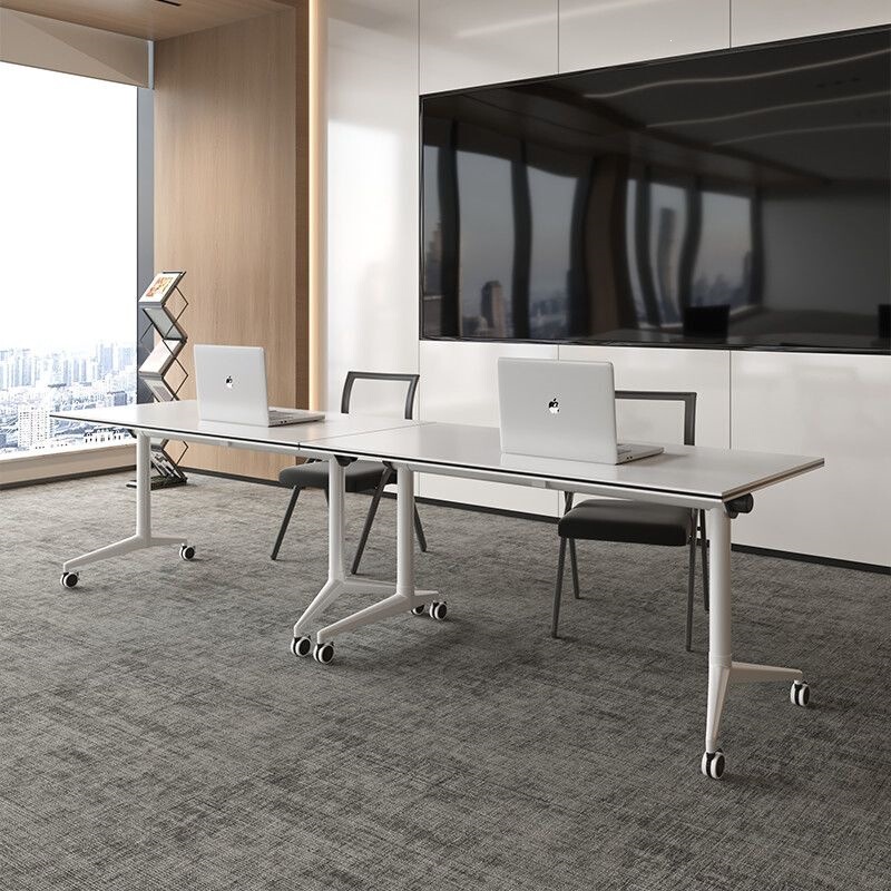 Foldable, Movable, Splicing and Telescopic Computer Desk with Wheels, Multi-Functional Conference Room, Office Training Table and Chairs Foldable, Movable, Splicing and Telescopic Computer Desk with Wheels, Multi-Functional Conference Room, Office Training Table and Chairs