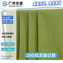 20D尼龙皱过胶 40g防风防水梭织布 潮牌羽绒服户外冲锋衣时装面料