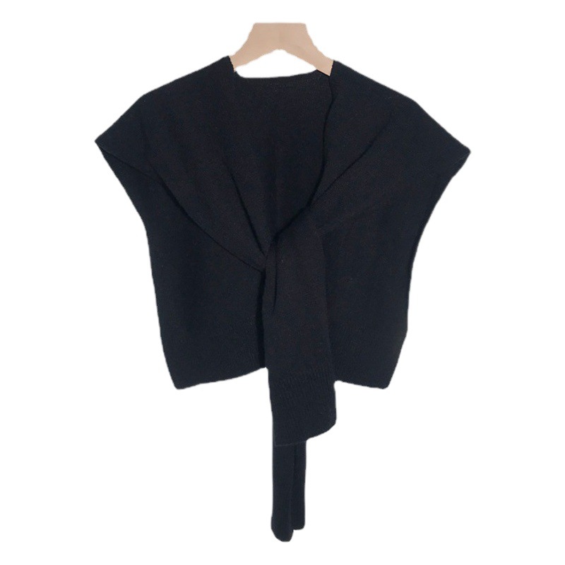 Super White ~ Homemade Solid Color Western Style Knitted Large Shawl Women's Outer Fashion High-end Summer Skirt Shirt