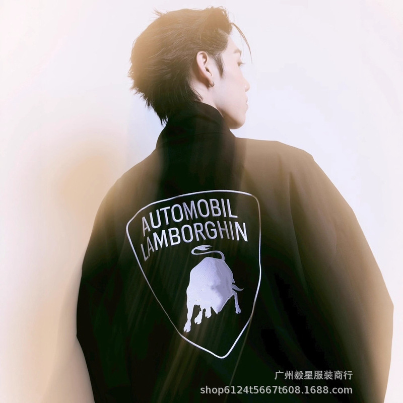 High Version B Brand 25Ss Collaboration Lamborghini Embroidered Jacket Oversized High Street Ins Unisex Style